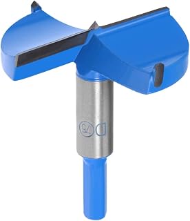 uxcell Forstner Drill Bits 75mm, Tungsten Carbide Wood Hole Saw Auger Opener, Woodworking Hinge Hole Drilling Boring Bit Cutter (Blue, Gray)