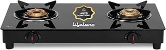 Lifelong 2 Burner Gas Stove Top for Kitchen - Automatic Ignition Cooktop Modern Glass Stove for Modular Kitchen, ISI Certified & Compatible with LPG - 1 Year Manufacturer's (Black, LLGS912)