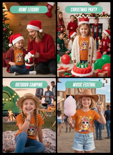 Image of Girl Country Music T-Shirt - Kids Singer Letters Graphic Birthday Shirts Gifts Fan Song Tour Concert Outfit Top