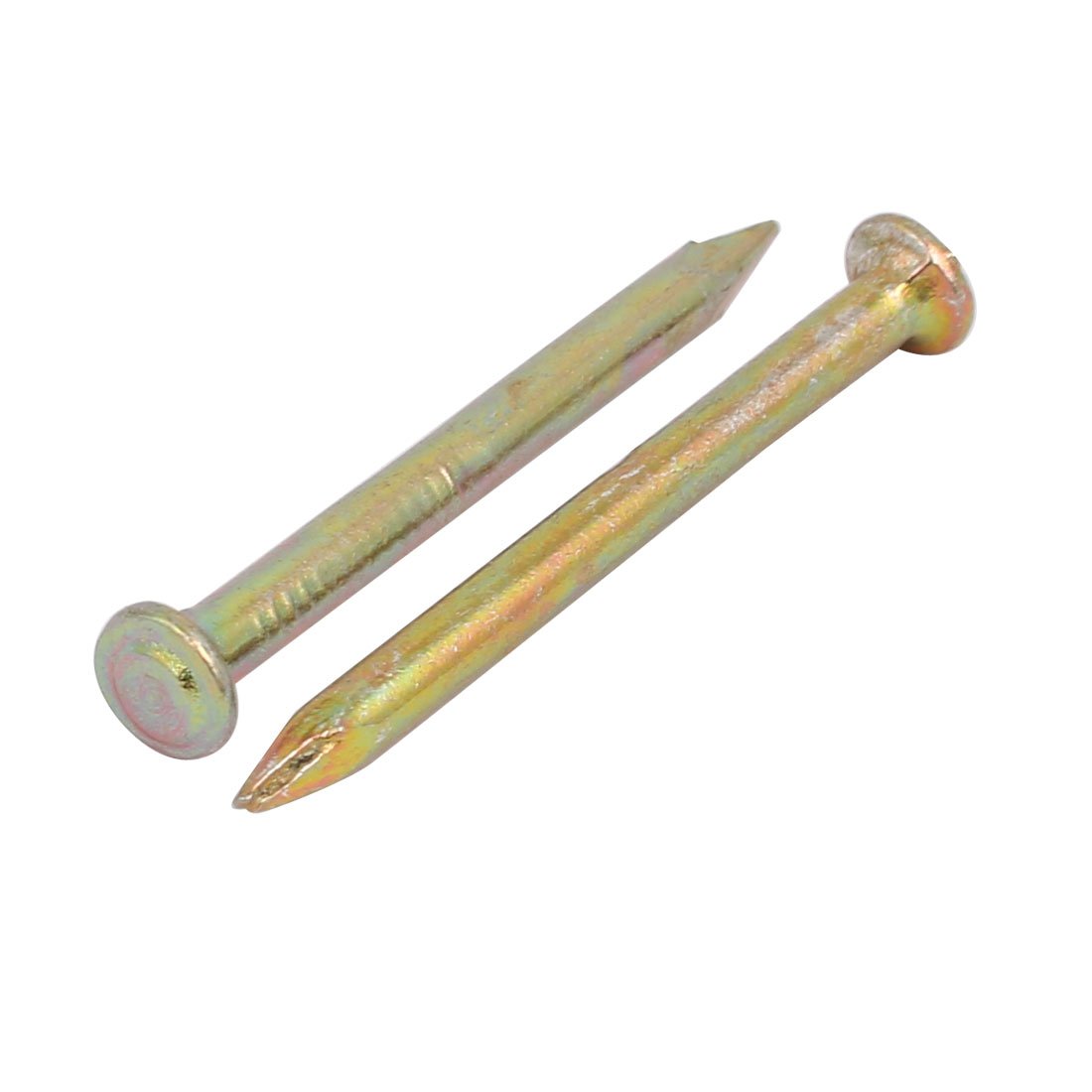 Aexit 100pcs 40mm Fastener Length Steel Point Tip Cement Nail Bronze Tone Model:43as382qo726