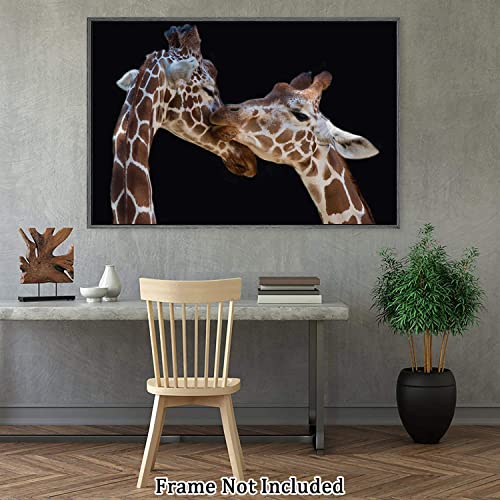 Canvas Prints Wall Art For Home And Office Wall Decoration Giraffe Couple Canvas Artwork Print Painting Picture Modern Animal Modern Abstract Unframe Wall Art For Living Room Bedroom Kitchen 12X18Inch #TOP5