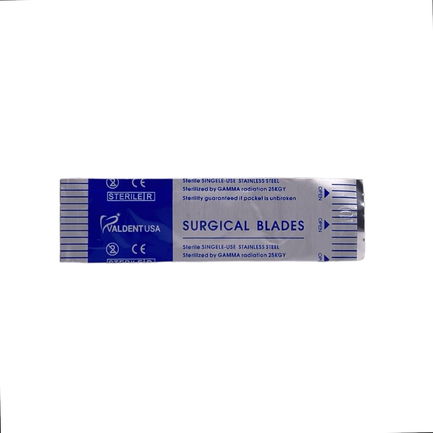 ValdentUSA 100-Pack, Disposable Steel Surgical Blade, Super Sharp, Sterile Scalpel Blades - Individually Wrapped, Ideal for Biology Labs, Medical Students, Crafting & More (#12B)