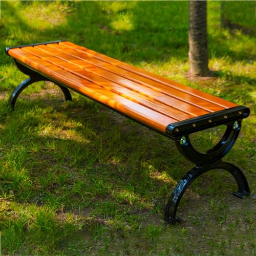 Banco de jardín para exteriores de madera maciza para dos personas sin respaldo