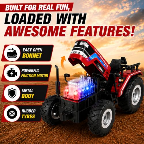 Image of Mahindra Novo 605 DI-PS Tractor Pullback Toy for Kids