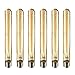 Produktbild 6-piece E27 base retro screw Edison filament LED bulb, smoked gold glass T30 long tube LED bulb 4w40W nostalgic incandescent lamp 400lm warm white 2700k not dimmable [Energy Grade A]