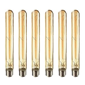6 verpakkingen, led-gloeilamp, E27-gloeilamp, Edison retro led-gloeilamp, T30, led, lange buis, 4W40 W, 400 lm, warmwit, 2700 K, niet dimbaar