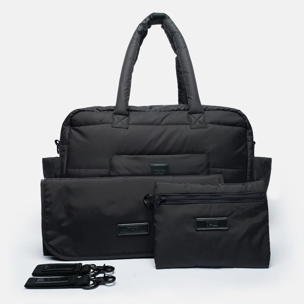 7AM Voyage Borsa per Passeggino - Borsa SoHo per Fasciatoio Neonato, Larga e Compatta, Impermeabile con Cerniera, Borsa da Viaggio per Donna e Mamma, con Coprifasciatoio e Cinghie Passeggino Inclusi