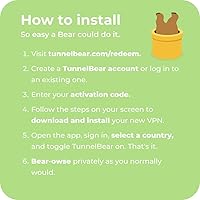 Vista 7 de TunnelBear VPN, Unlimited Devices, 1-Year Subscription, VPN Software for Internet Privacy, Unlimited Data, Digital Download