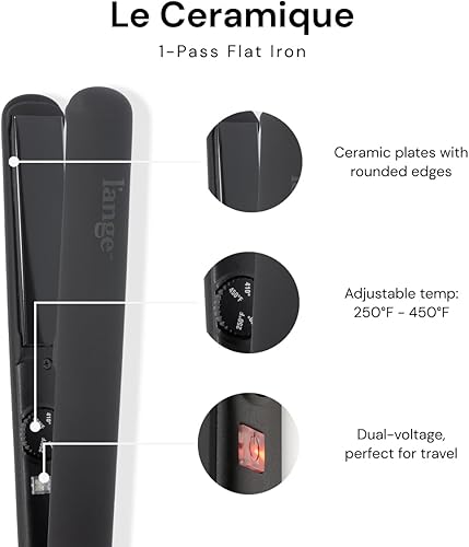 Vista 9 de L'ANGE HAIR Le Ceramique - Plancha de pelo de 1 pasada Plancha plana de cerámica de calentamiento rápido Las mejores herramientas calientes Rosa