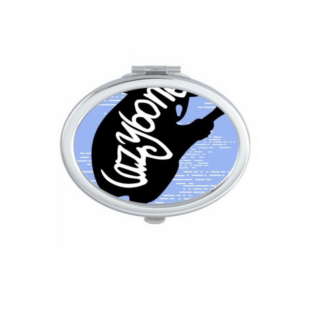 Miroir de maquillage compact paresseux noir idée cadeau mignon anniversaire femme fait main