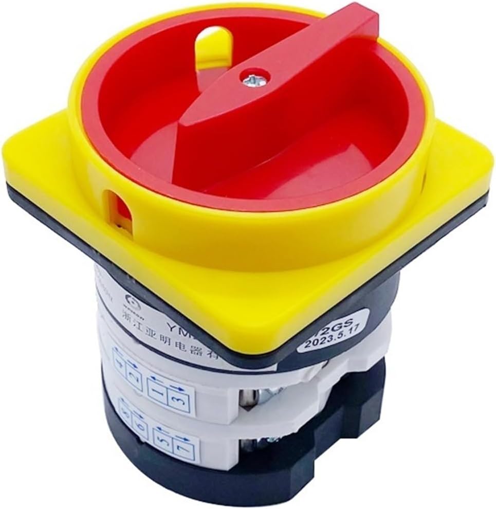 50A Cam Switch YMZ12-50/2GS Padlock Latching 690V 2 Poles Power Cut Off Control 2 Positions Silver Contact Rotary Changeover