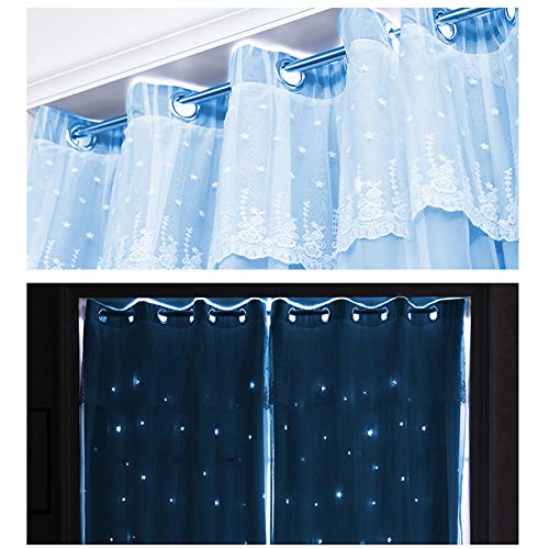 Cortinas de encaje aisladas de doble capa para una decoración distinguida 4