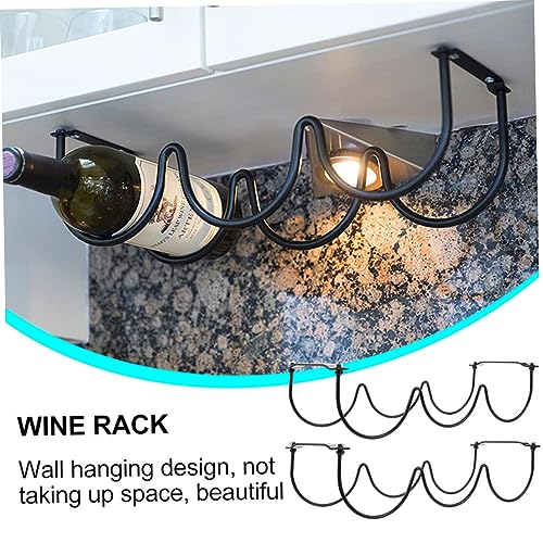 Soporte de vino de hierro para gabinete negro miniatura 7