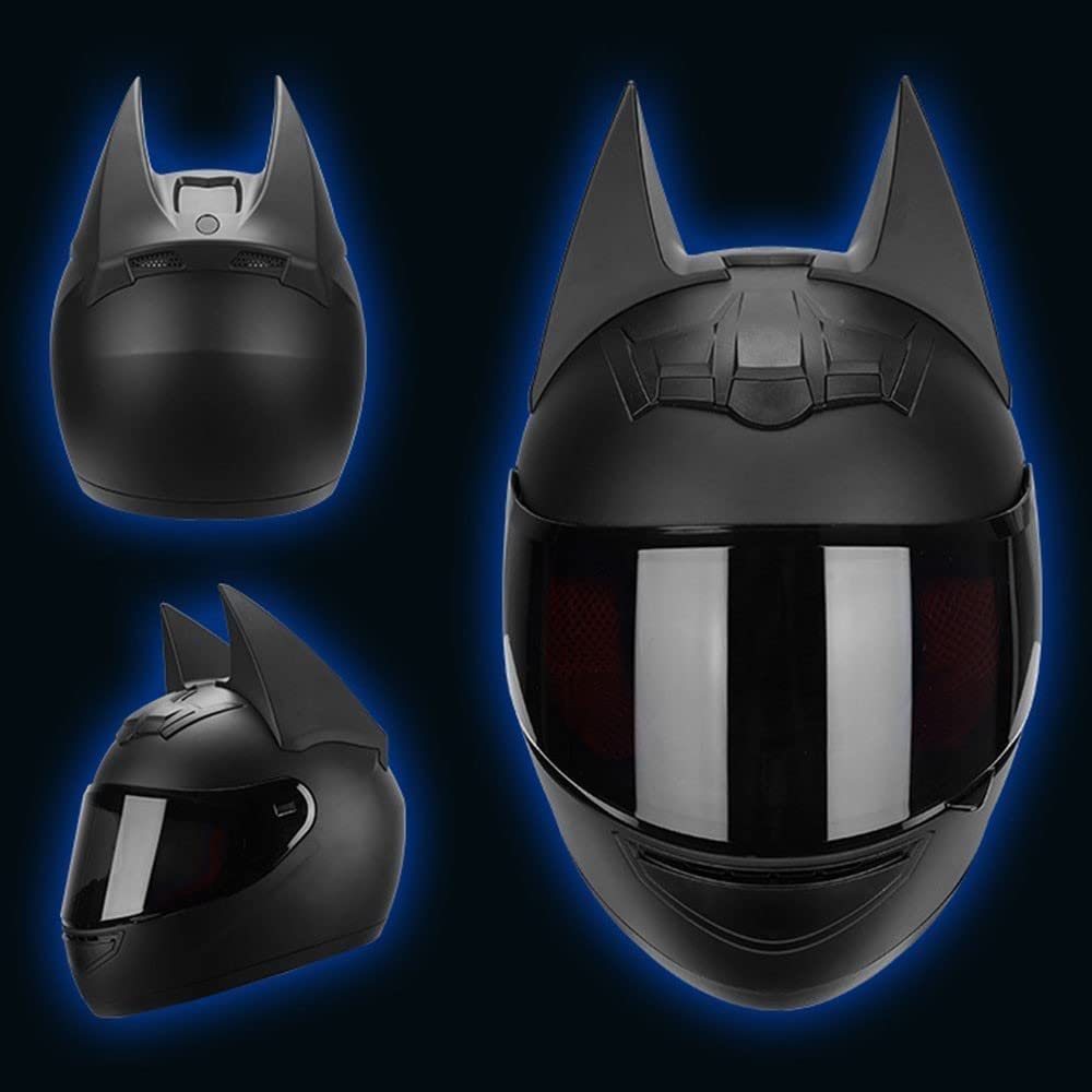 Casque Moto Intégral Bluetooth Avec Oreilles De Chat - Certifié DOT/ECE, Personnalisable, Unisexe