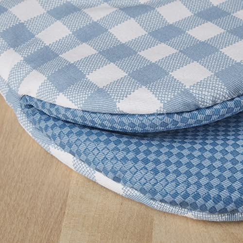 Image of KitchenAid Gingham Mini Oven Mitt 2-Pack Set, Blue Velvet, 5.5 inchx8 inch