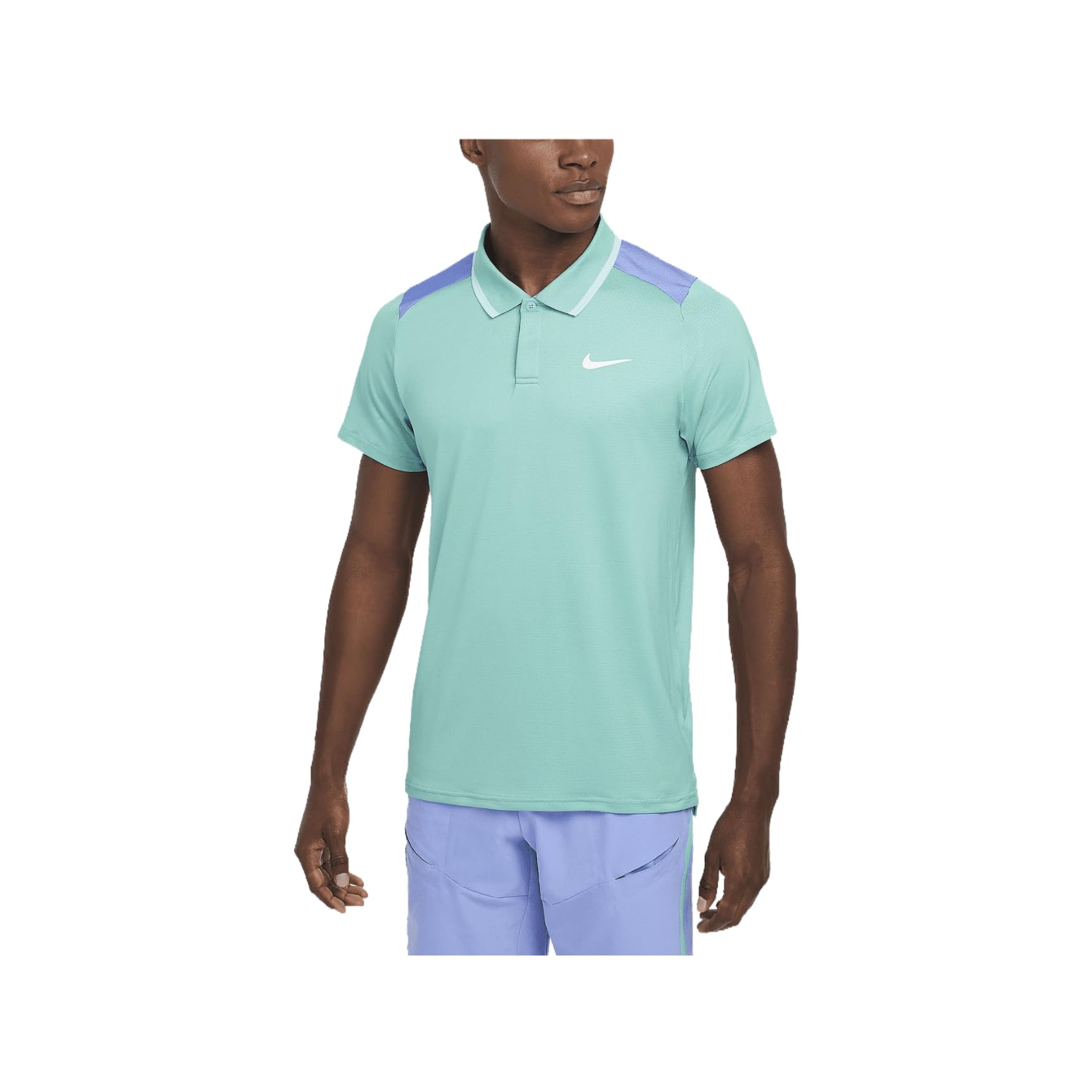 Nike Court Advantage Herren Dri-FIT Tennis Polo (FD5317-300, Green Frost/Royal Pulse/White)