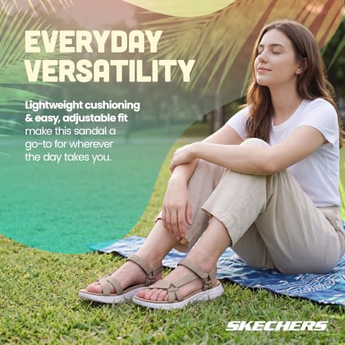 Image of Skechers Women's On-The-go 600-Brilliancy Sport Sandal | Casual, 5GEN Cushioning, Air-Cooled Goga Mat, Machine Washable, Vegan, River sandal