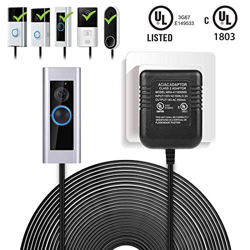 EEEKit Power Adapter, 20 Feet Video Doorbell Power Supply for Ring Video Doorbell