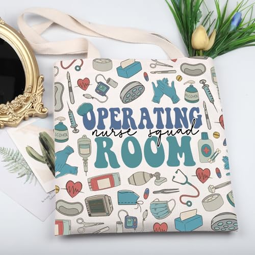 KUIYAI OR Nurse Appreciation Tote Bag Surgical Nurse Gift Medical Team NurseLife Gift Operating Room Nursing Squad Canvas Bag3