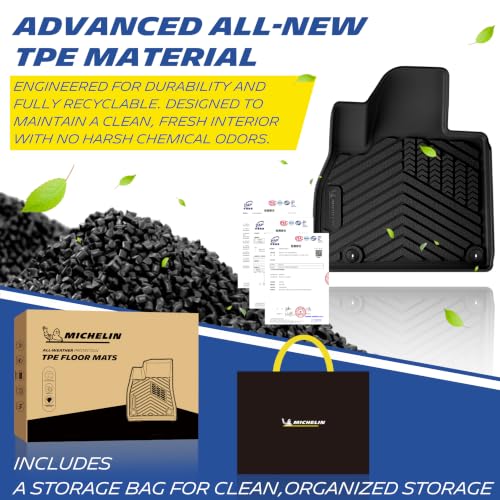 Image of Michelin Vehicle Mats for 2020-2025 Kia Telluride (5 Piece) | All-Weather TPE Custom Fit Liner, Premier