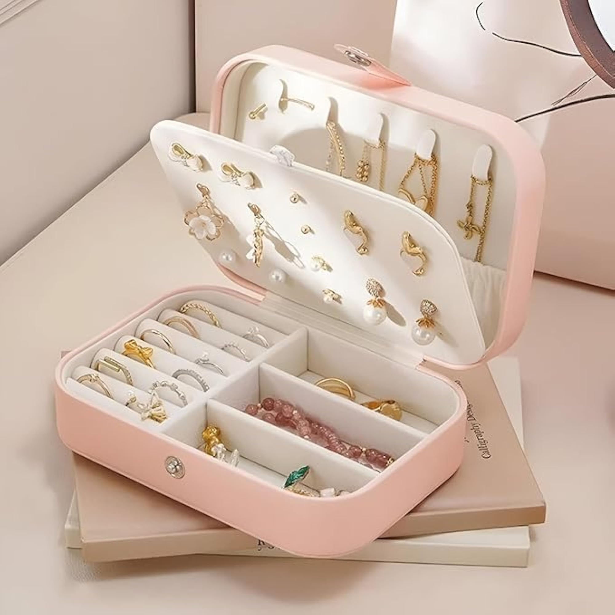 Compact Jewellery Organizer Box with Multiple Compartments