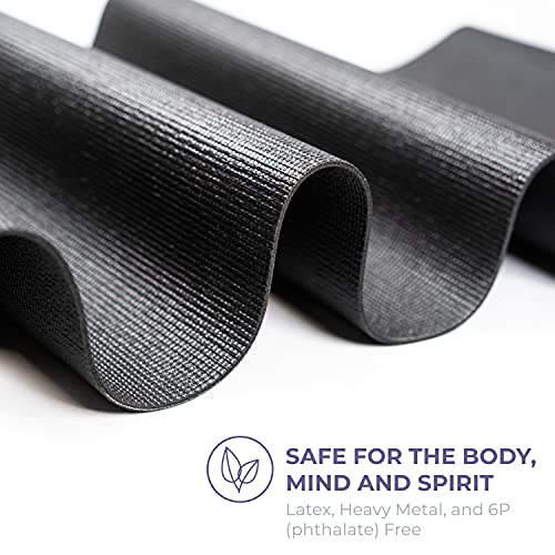 Sunshine Yoga Voyage Yoga Mats - Wholesale 10 Pack - (72" X 24" X 5Mm) - Easy To Clean - Anti-Tear - Thick - Studio Performance (Black) #TOP1