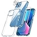 KKM Kompatybilne z iPhone 13 Mini Crystal Case, wąskie przezroczyste nie żółknące odporne na wstrząsy etui na zderzak etui, cienki twardy tył PC i miękki zderzak silikonowe krawędzie TPU z poduszką powietrzną - przezroczyste