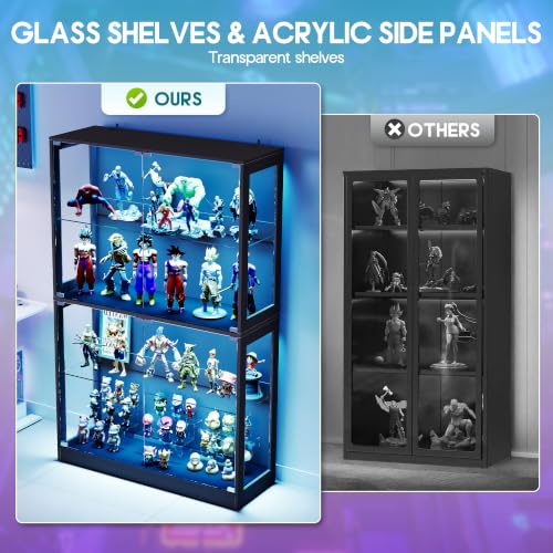 Image of AMERLIFE 75-Inch RGB Display Cabinet with Glass Shelves