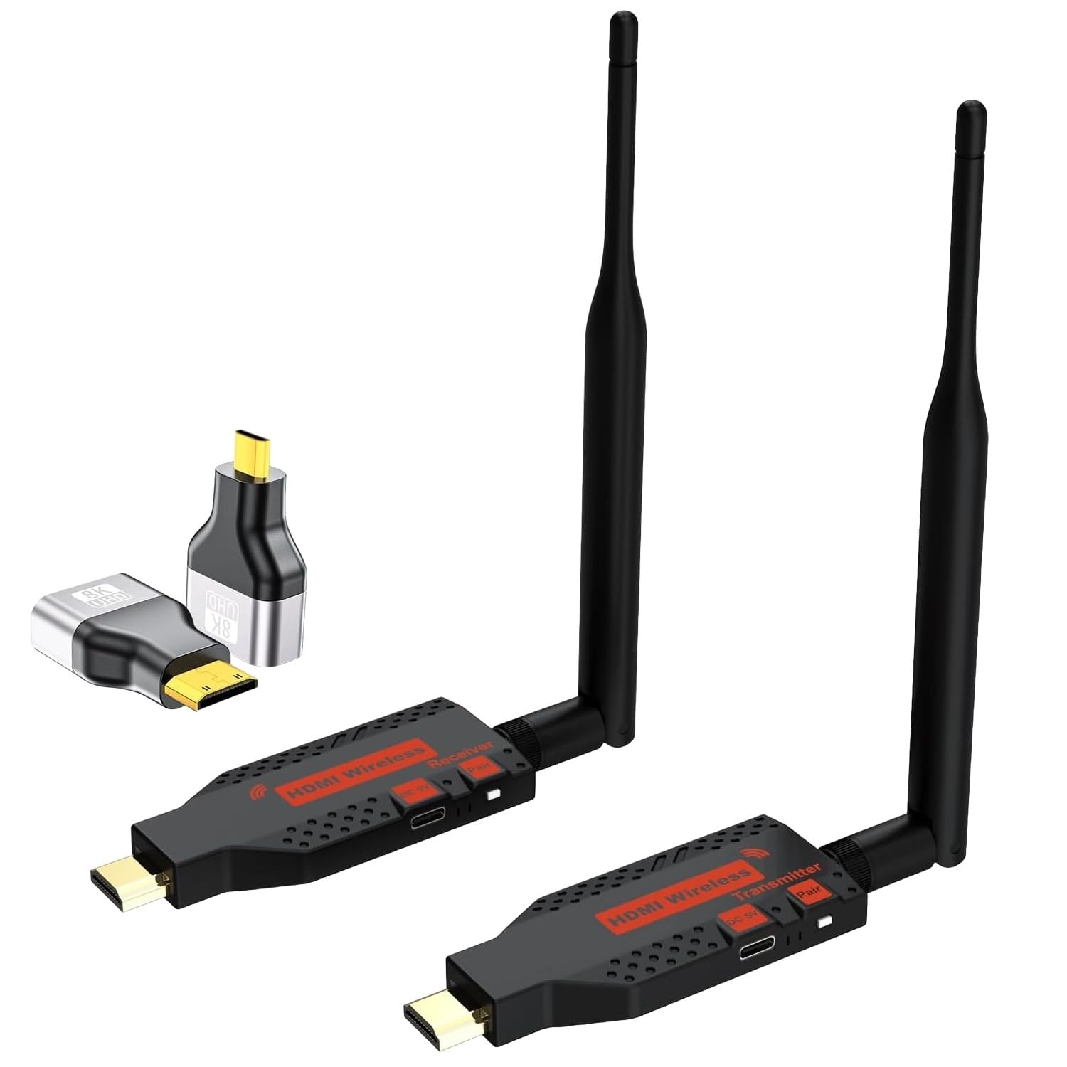 50 Meters Wireless HDMI Transmitter and Receiver, Plug & Play Portable 2.4G/5G Wireless HDMI Extender Kit for Desktop,PC,TV Box, PS5/4 to TV/Monitor/Projector