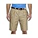 Haggar Men's Cool 18 Expandable Waist Solid Fill Oxford Weave Pleat Front Short, Tan, 36