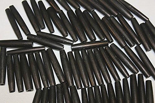 1.5" Inch - Hand Crafted Bone Tube - Pipe in Jet - Black Color - Total 72 Pieces Per Pack