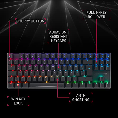 Image of Cherry MX 8.2 TKL Wireless, Tenkeyless Mechanical Gaming Keyboard, Bluetooth, 2.4 GHz & Wired Mode, incl. Metal Case for Safe Transport, MX Brown Switches, Black