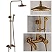 Produktbild Bellabrunnen Nostalgie Retro Duschset Komplett Dusche Armatur Regenschauer Handbrause Stange Antik Messing, Type A