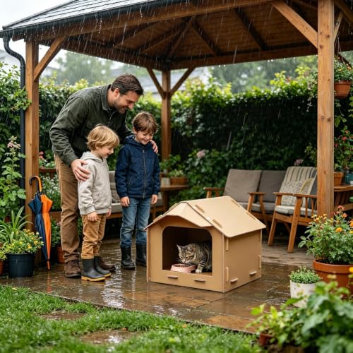Maison pour chat de jardin résistante à l'eau protégeant du froid extérieur - 3