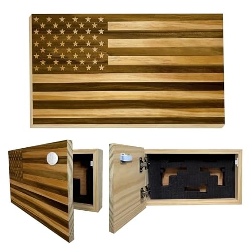American Flag Concealed Gun Cabinet, Hidden Gun Storage American Flag (Natural)