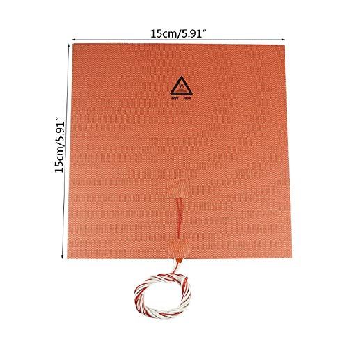 Lysee 3D Printer Parts & Accessories - 150150mm 110V 180W Silicone Rubber Heating Pad for 3D Printer Heating Bed PXPE
