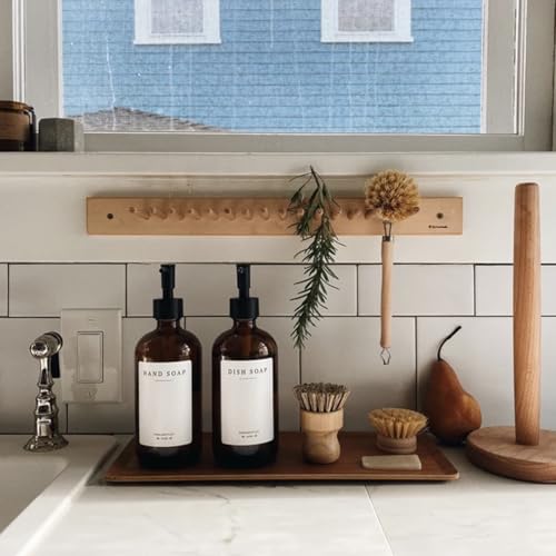 Image of 5 pcs Bamboo Kitchen Brush Set| Valuable Cleaning Tool Kit| Plastic-Free & Eco-Friendly Products| Gift for Women Mom