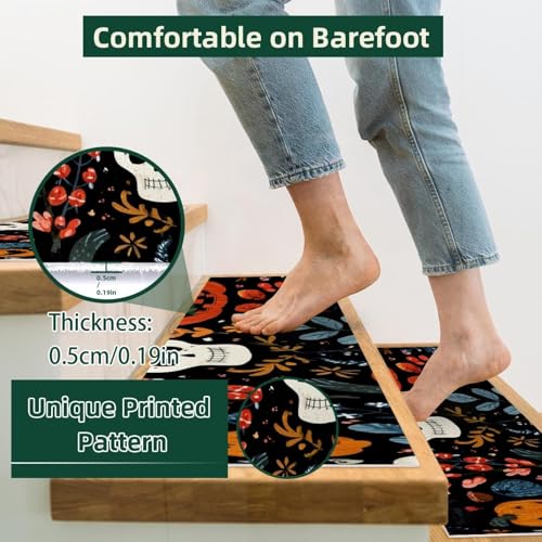 Tapis d'escalier antidérapants avec autocollants pour marches intérieures - 3