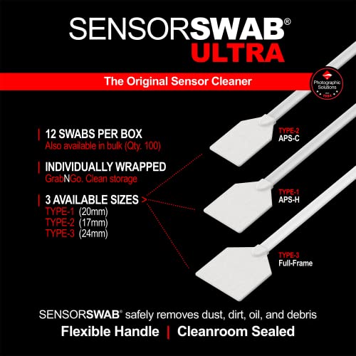 Sensor Swab Ultra 20Mm Swabs - Camera Sensor Cleaner Swabs For Cleaning Aps-H Mirrored Or Mirrorless Slr & Dslr Cameras. Canon, Nikon, Sony - Sensor Dust & Oil Remover (Pack Of 12) #TOP2