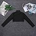 CHICTRY Girls Children Plain Turtleneck Long Sleeve Dance Sports Crop Top Shirt Black 12