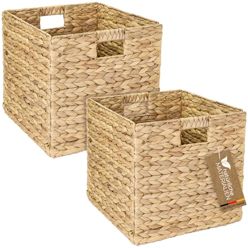 HMF Aufbewahrungskorb, Korb geflochten aus Wasserhyazinthe Seegras | 2er...