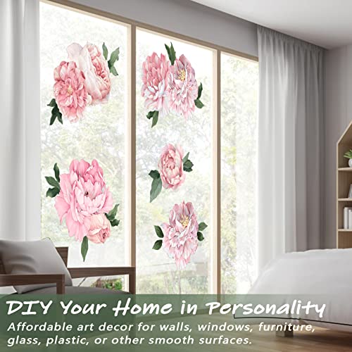 Stickers de pared peonía rosa para decoración de habitaciones miniatura 5