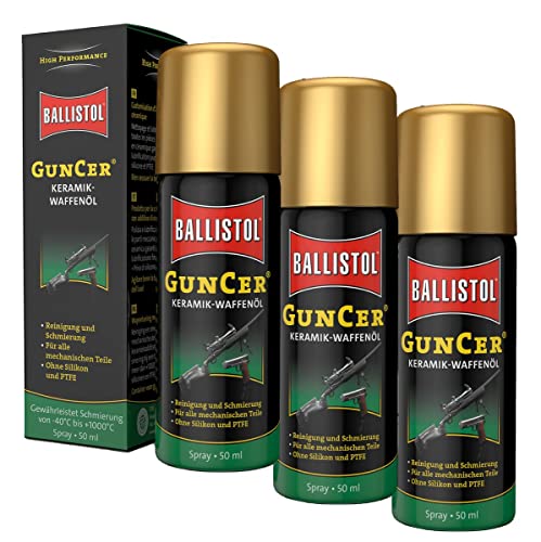 BALLISTOL 3 Stück 50 ml GunCer Keramik-Waffenöl Spray Waffenpflege 22165