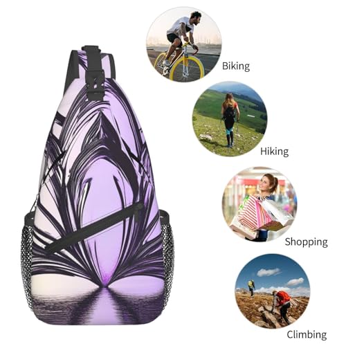 Mochila cruzada tipo bolso, negra, para excursión y uso urbano miniatura 6