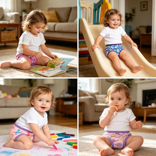 Image of BIG ELEPHANT Toddler Training Pants, Soft Cotton Absorbent Training Underwear for Baby Boys & Girls