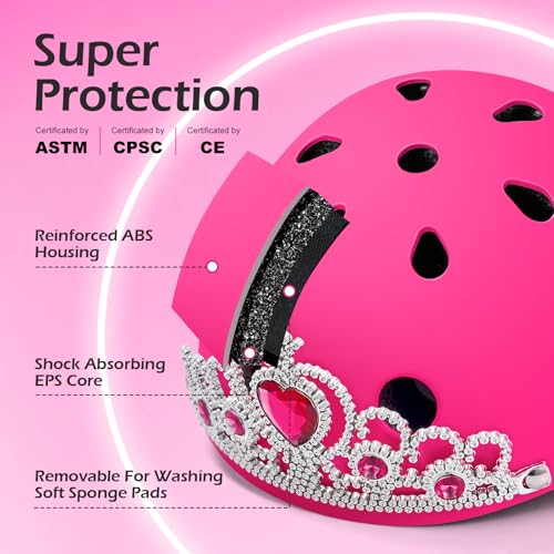 Image of Odoland Kids Bike Helmet for Boy Girl Age 3-8 for Cycling, Scooter, Skating