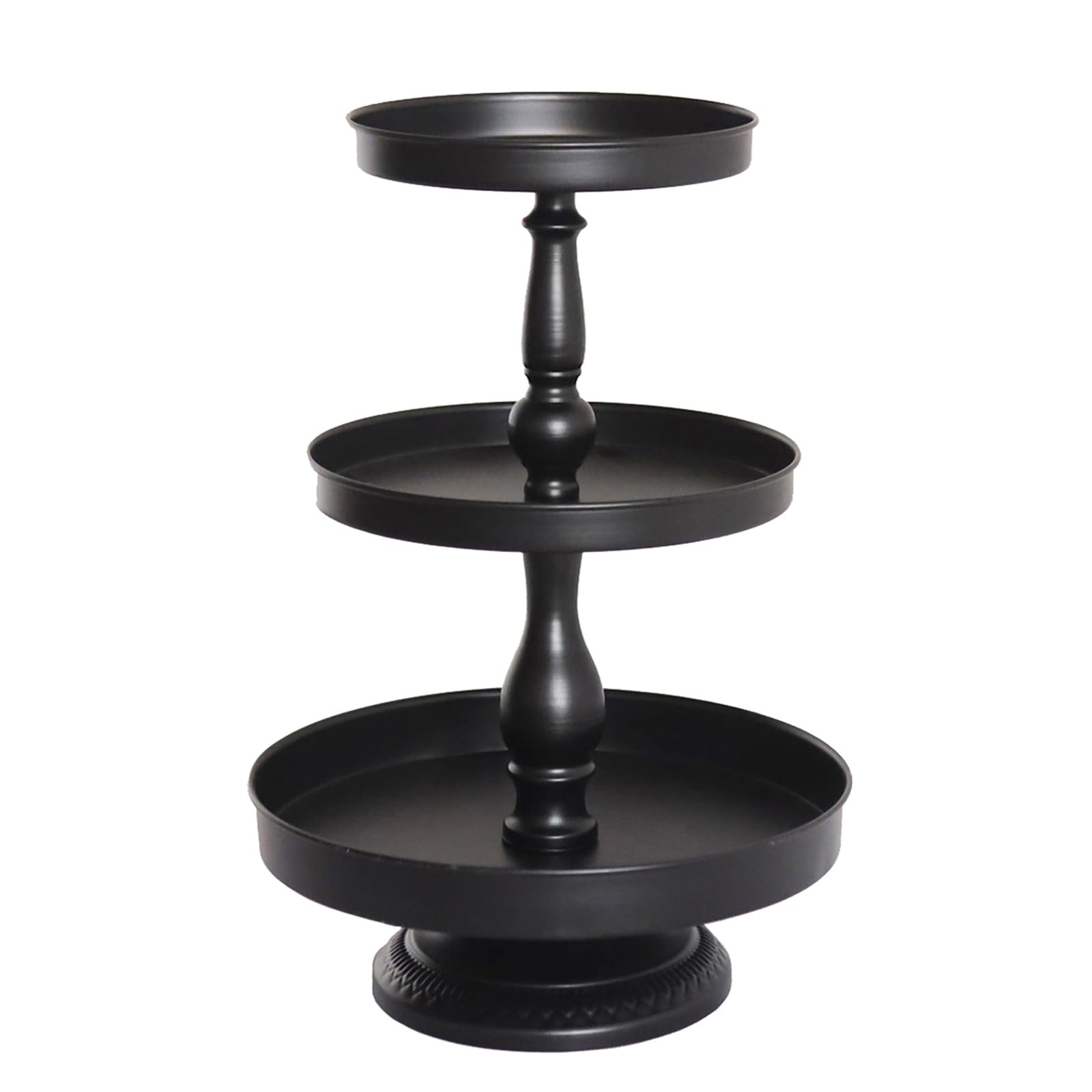 Joy Choice Three Tier Tray-Metal Tierd Tray Stand for Farmhouse Kitchen Table Decor, Three Tier Cake Stand-Three Tier Serving Tray, Three Tier Cupcake Stand for Cake, Fruits, Desserts. (Black)