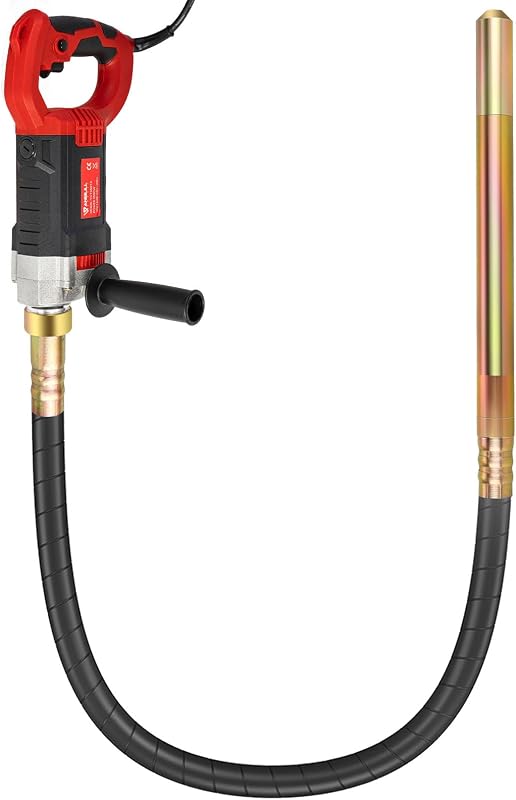 Herramienta vibratoria de hormigón, vibrador de hormigón portátil de 1800 W y 6,6 pies | Vibrador de cemento de 5500 RPM con cabezal de 35 mm, expulsa eficientemente burbujas de aire de concreto para proyectos de patio, cimientos y construcción