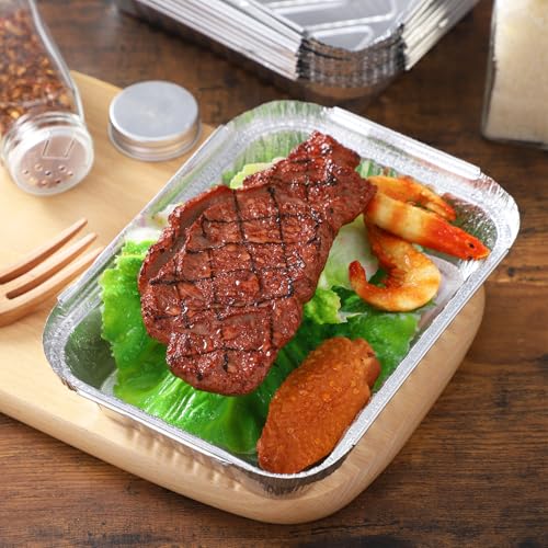 Cajas de aluminio desechables 600ml aptas para horno y barbacoa 7