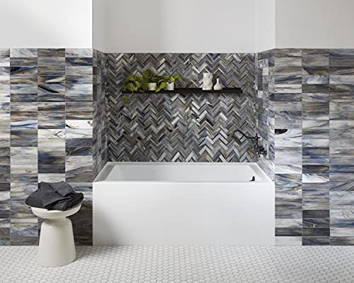 Image of Aqua Eden VTAP603222R 60-Inch Acrylic 3-Wall Alcove Tub with Right Hand Drain Hole, White